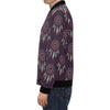 Dream Catcher Purple Feather Pattern Print Men's Bomber Jacket-grizzshop