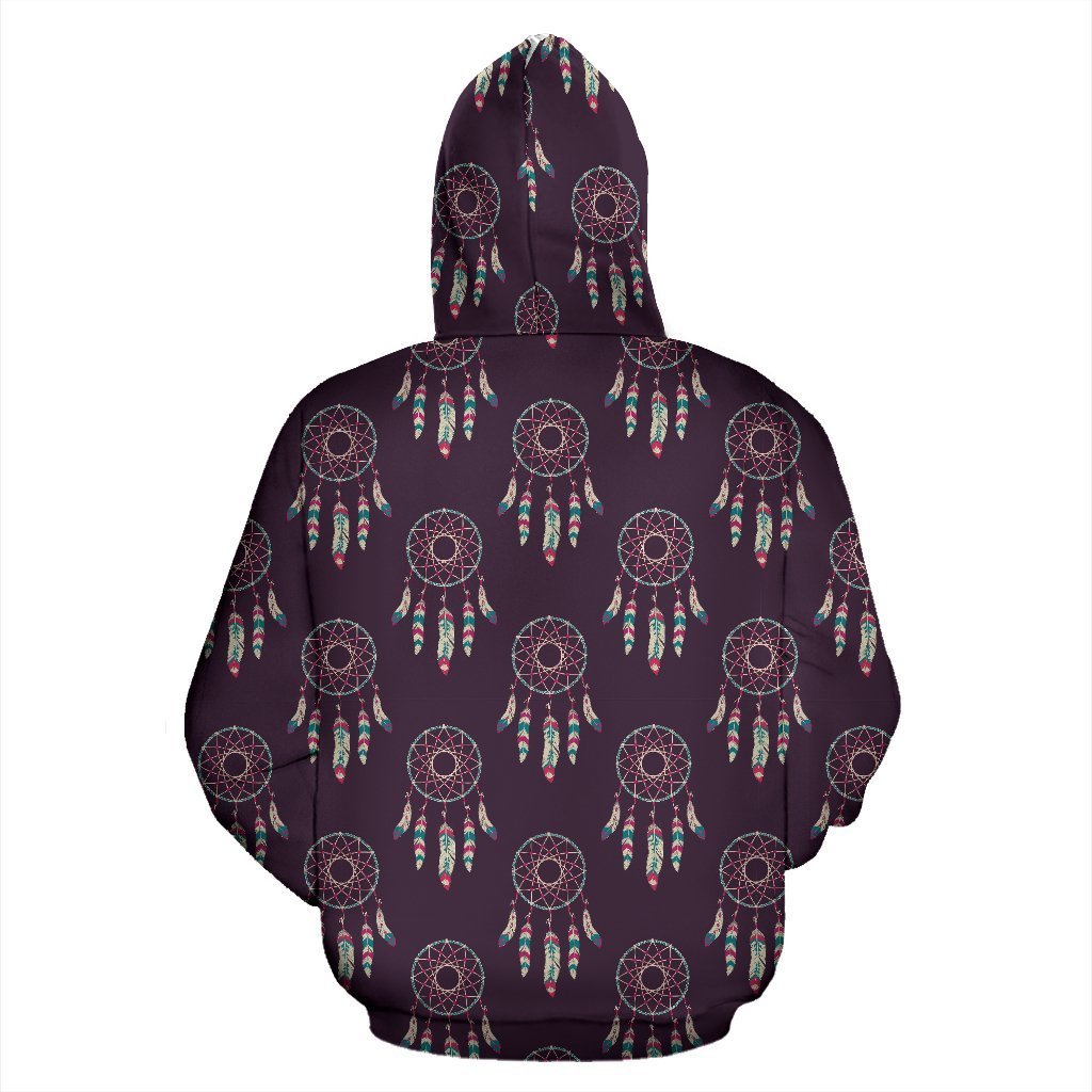 Dream Catcher Purple Feather Pattern Print Women Men Pullover Hoodie-grizzshop