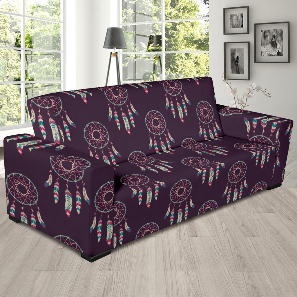 Dream Catcher Purple Feather Sofa Covers-grizzshop