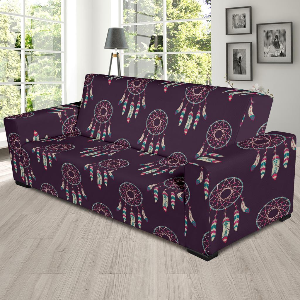 Dream Catcher Purple Feather Sofa Covers-grizzshop