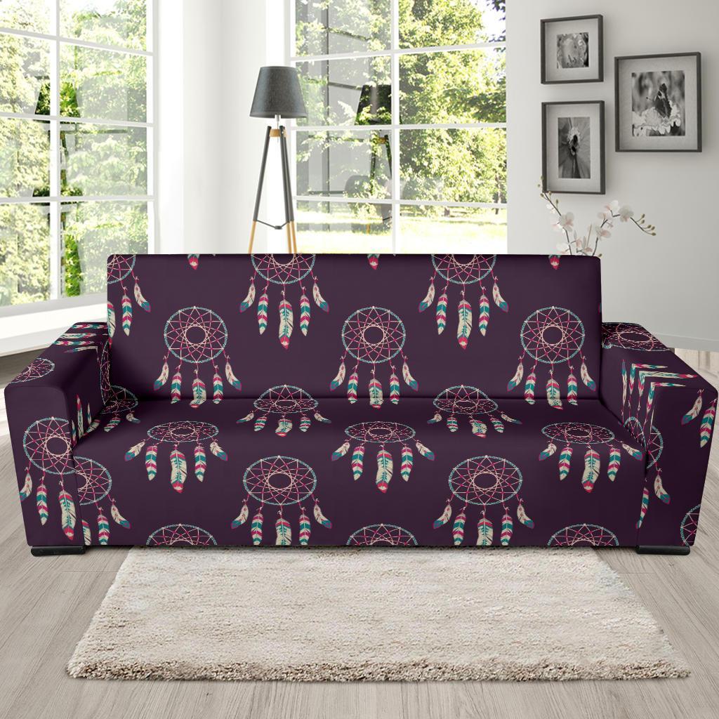 Dream Catcher Purple Feather Sofa Covers-grizzshop