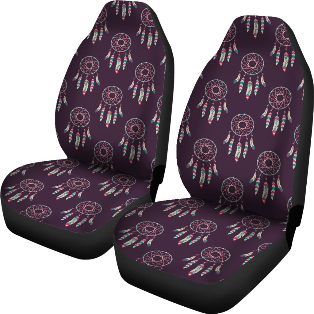 Dream Catcher Purple Feather Universal Fit Car Seat Cover-grizzshop