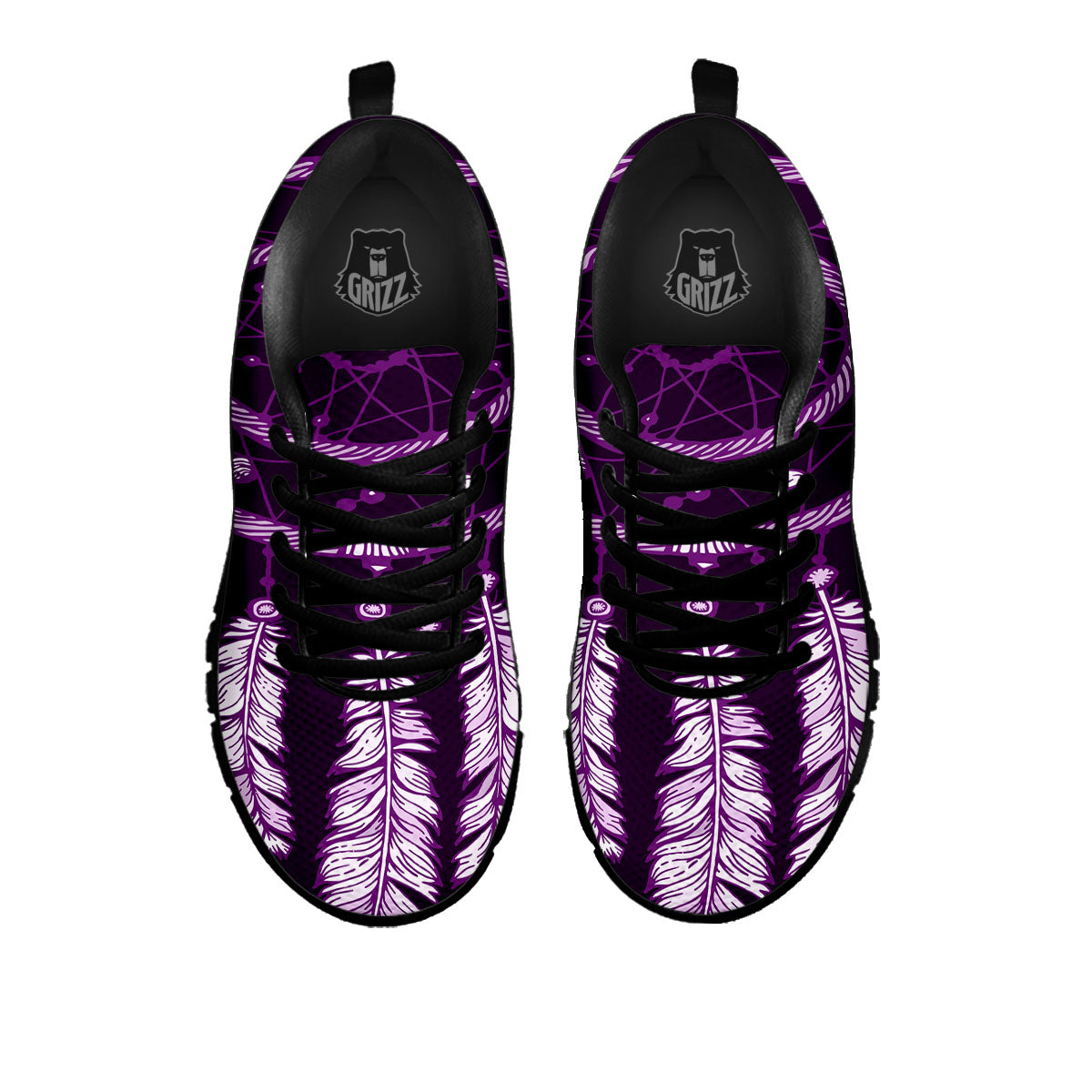 Dream Catcher Purple Indian Print Black Sneaker-grizzshop