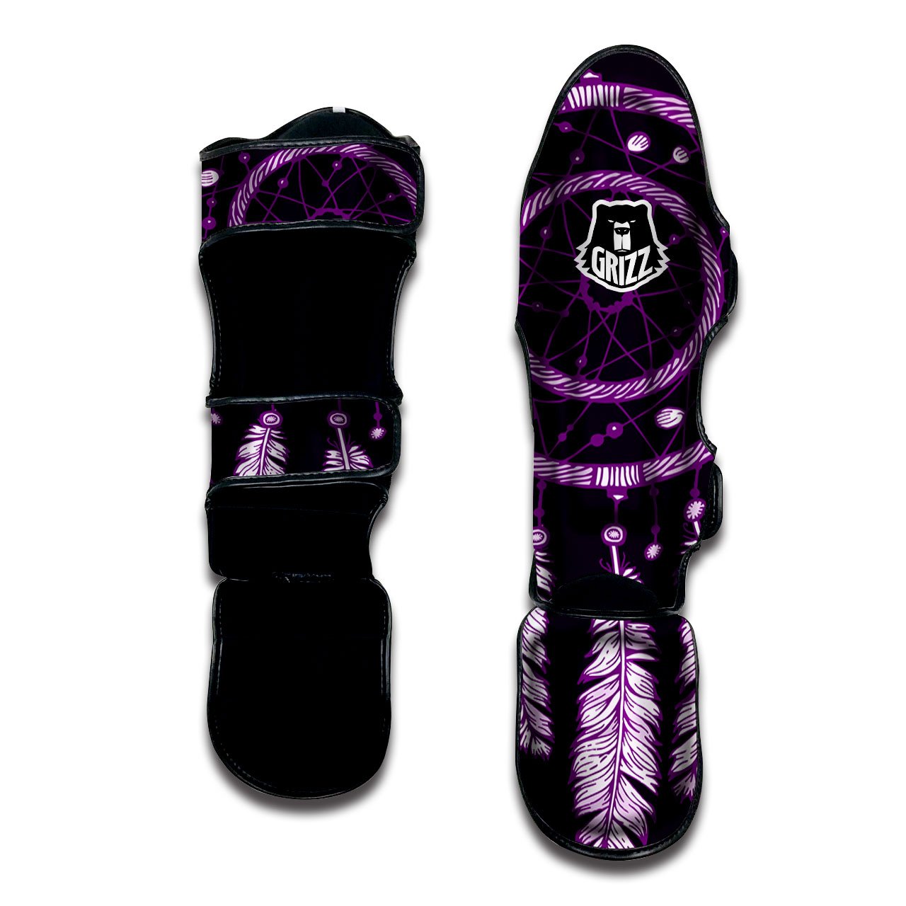 Dream Catcher Purple Indian Print Muay Thai Shin Guards-grizzshop