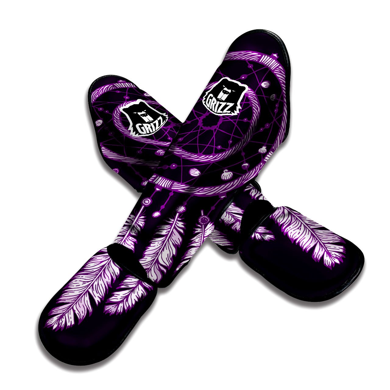 Dream Catcher Purple Indian Print Muay Thai Shin Guards-grizzshop