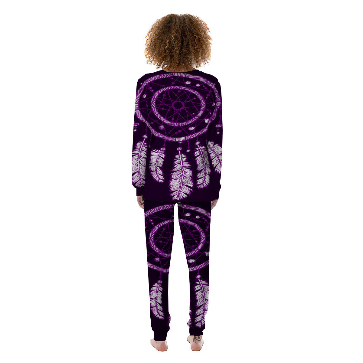 Dream Catcher Purple Indian Print Women's Pajamas-grizzshop