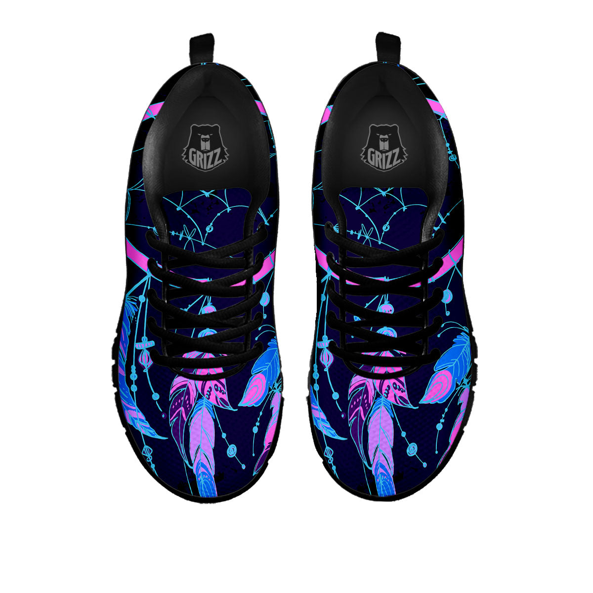 Dream Catcher Purple Native Print Black Sneaker-grizzshop