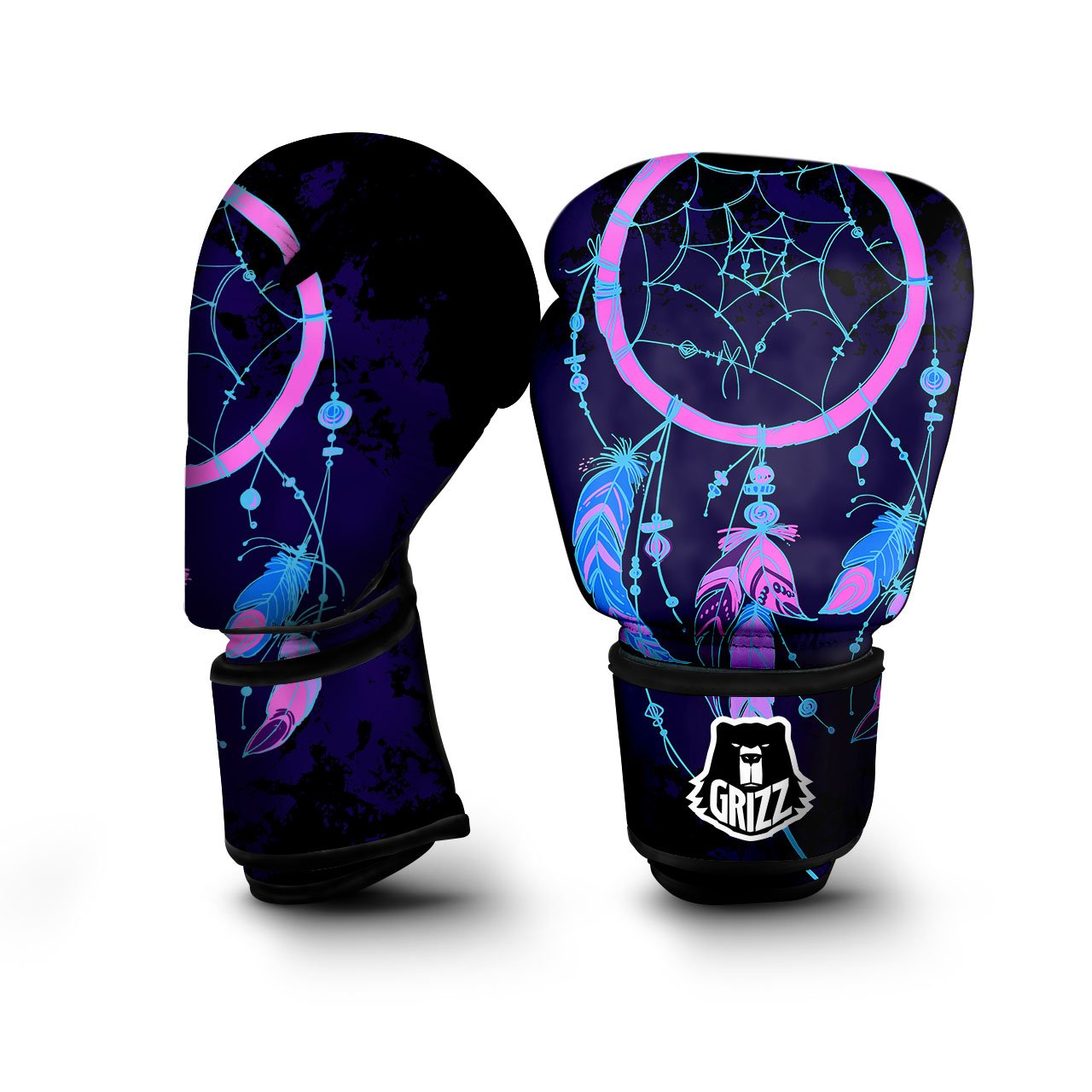 Dream Catcher Purple Native Print Boxing Gloves-grizzshop