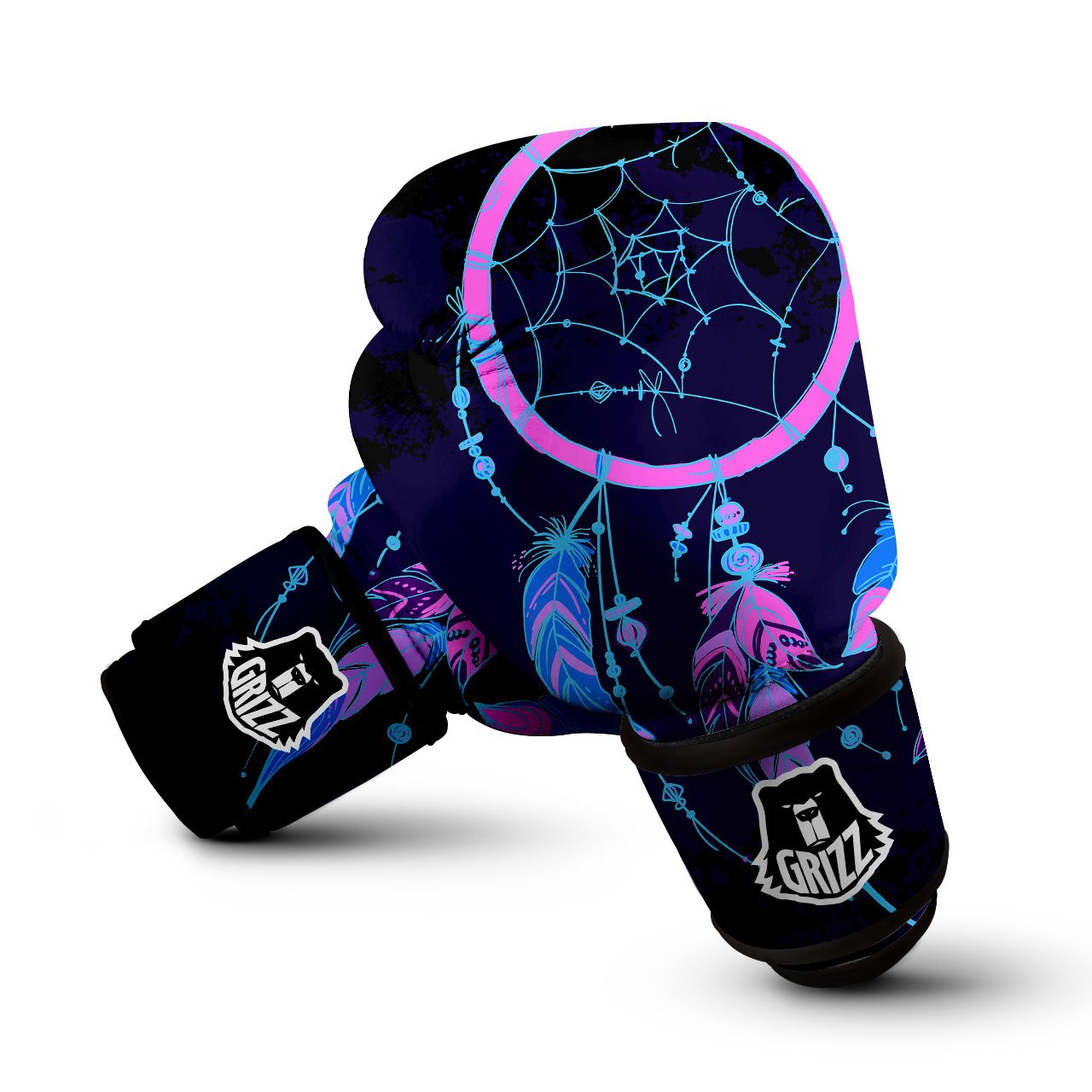 Dream Catcher Purple Native Print Boxing Gloves-grizzshop