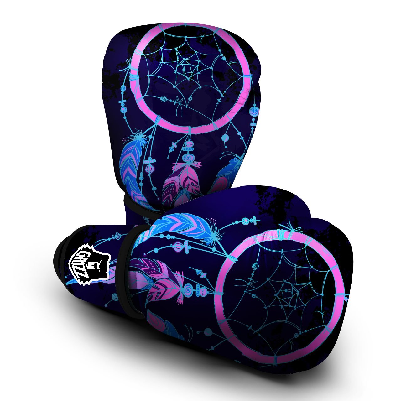 Dream Catcher Purple Native Print Boxing Gloves-grizzshop