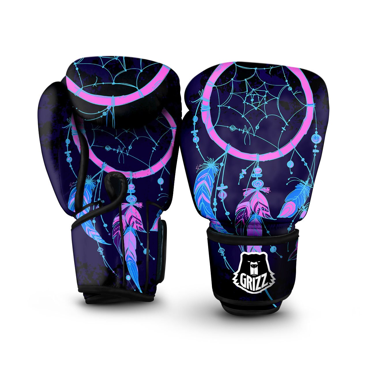 Dream Catcher Purple Native Print Boxing Gloves-grizzshop