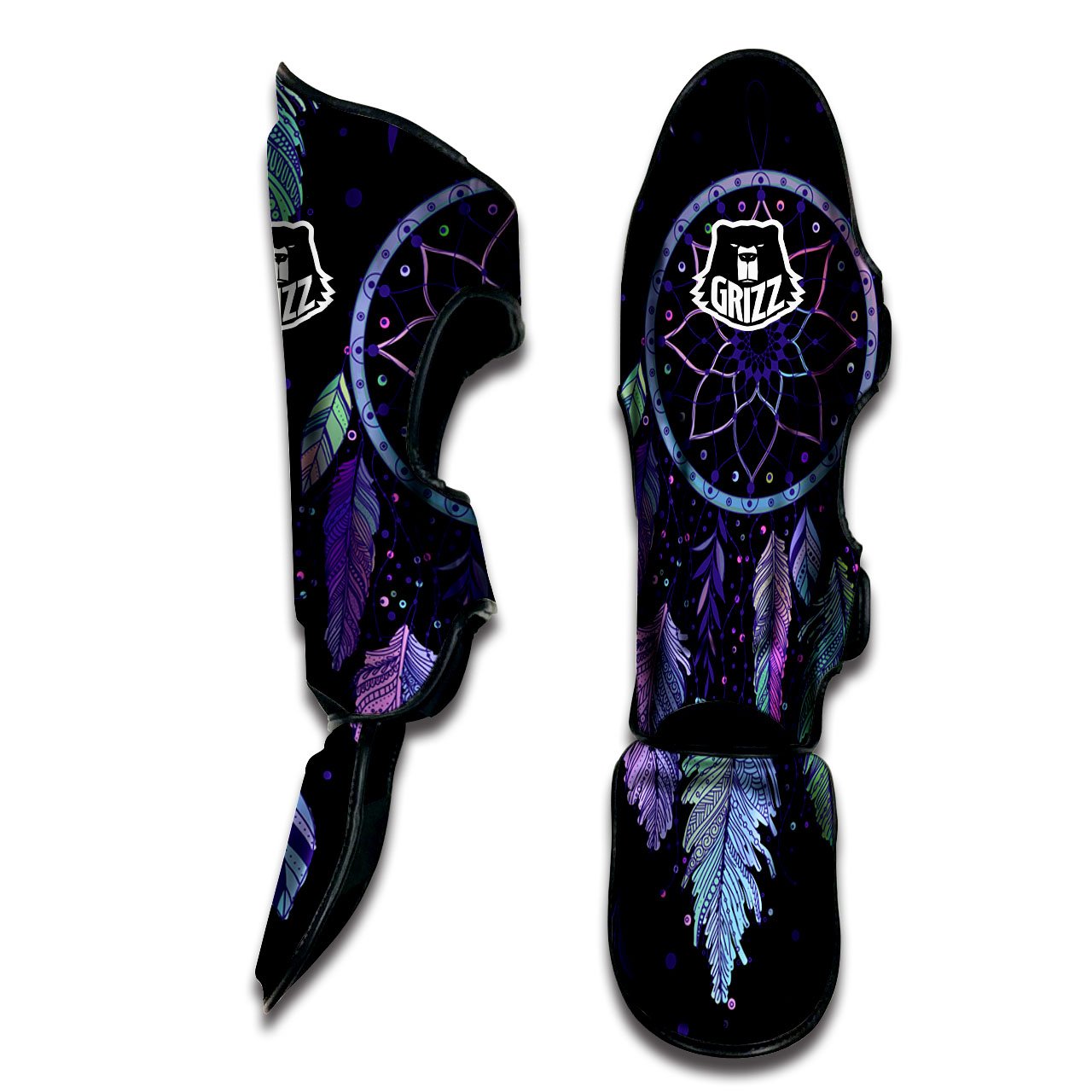 Dream Catcher Teal And Purple Print Muay Thai Shin Guards-grizzshop