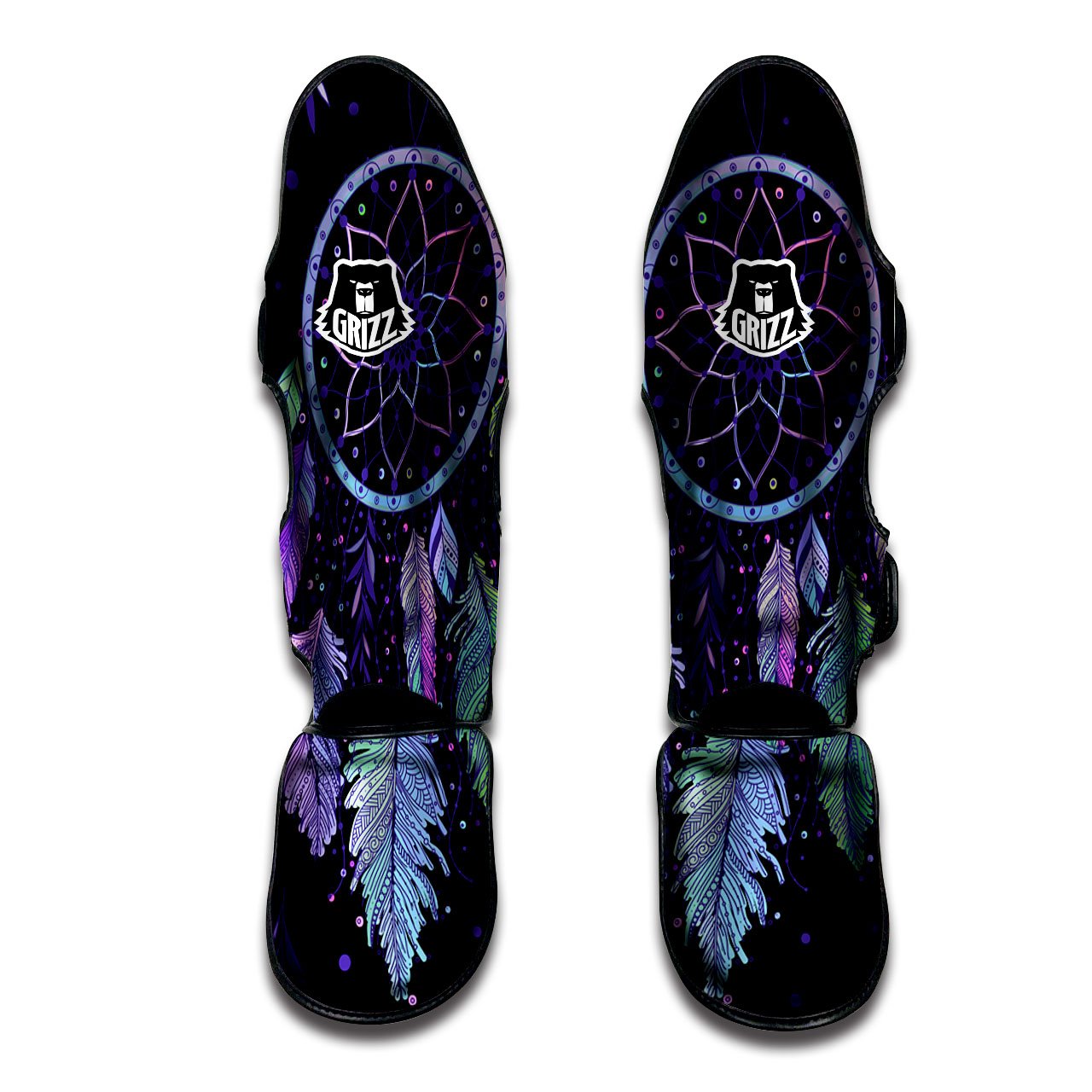 Dream Catcher Teal And Purple Print Muay Thai Shin Guards-grizzshop