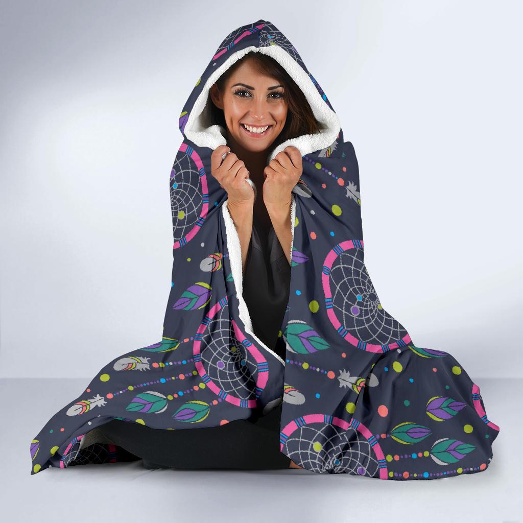 Dream Catcher Vintage Feather Hooded Blanket-grizzshop