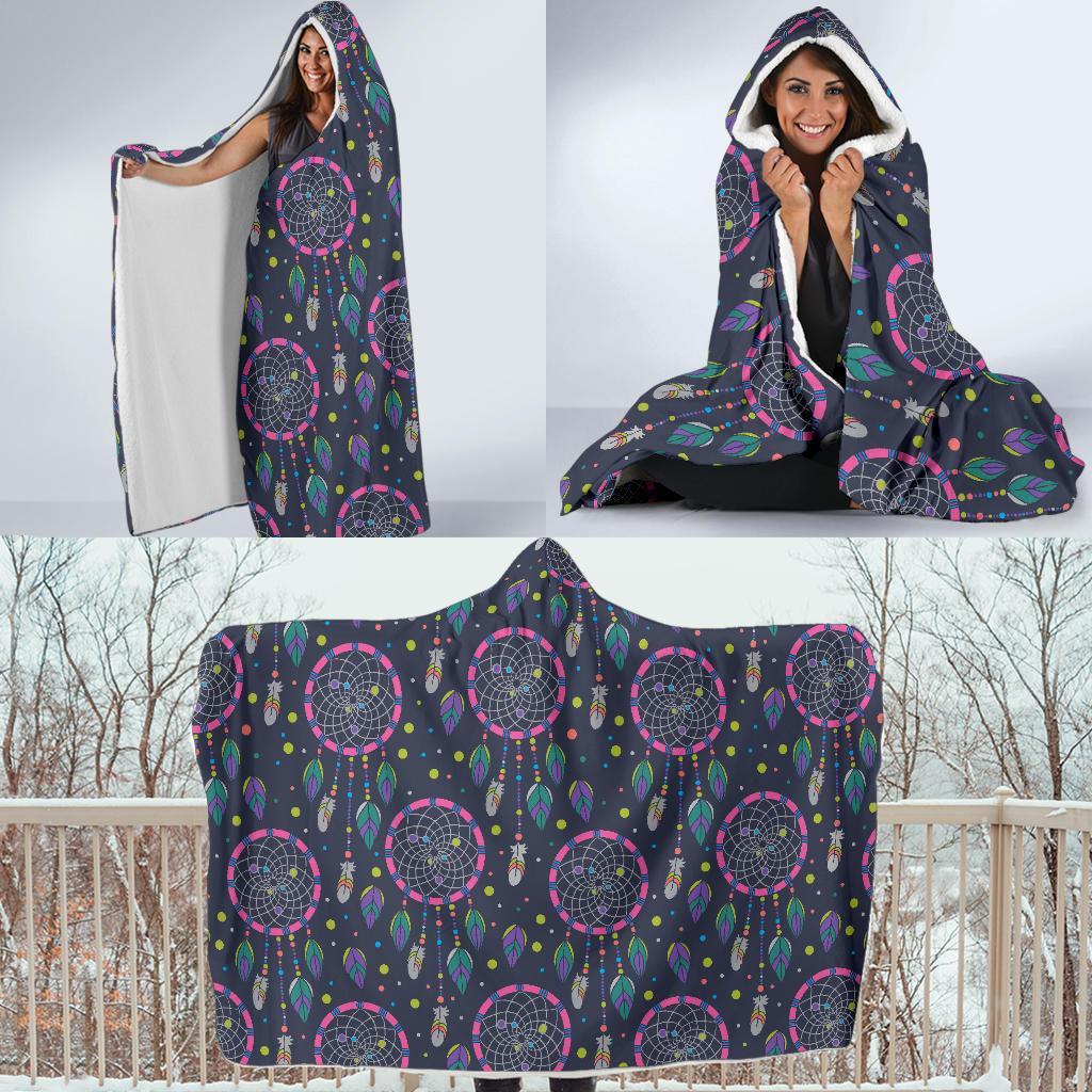 Dream Catcher Vintage Feather Hooded Blanket-grizzshop