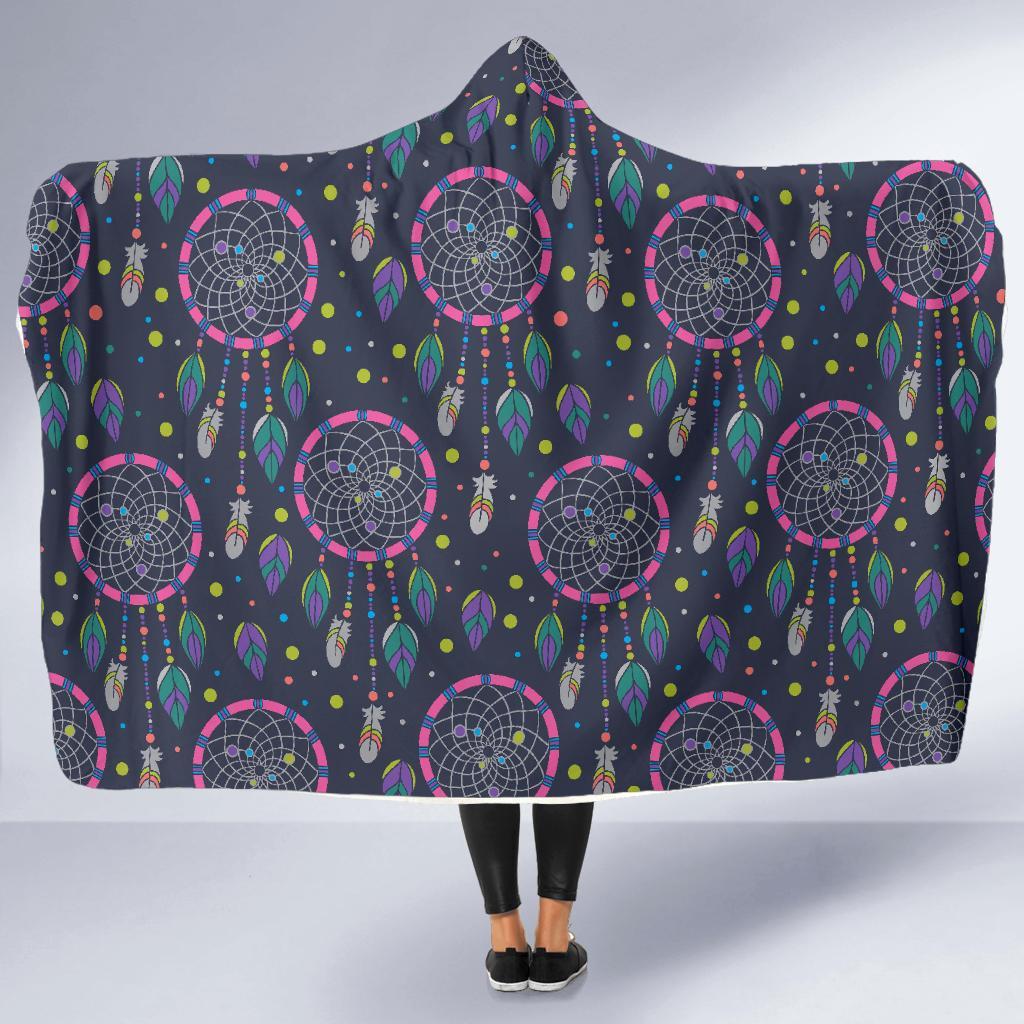 Dream Catcher Vintage Feather Hooded Blanket-grizzshop
