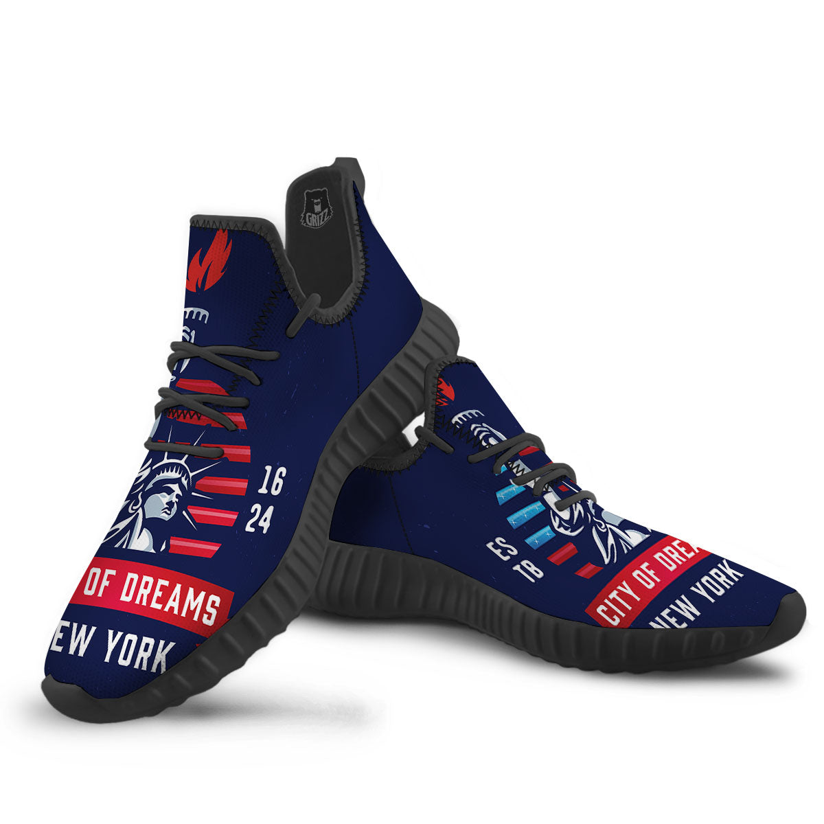 Dream Of Liberty American Print Black Walking Shoes-grizzshop