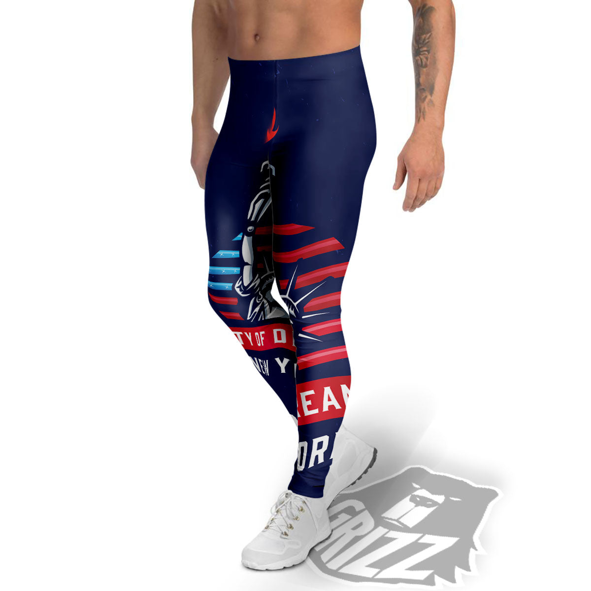 Dream Of Liberty American Print Men's Leggings-grizzshop