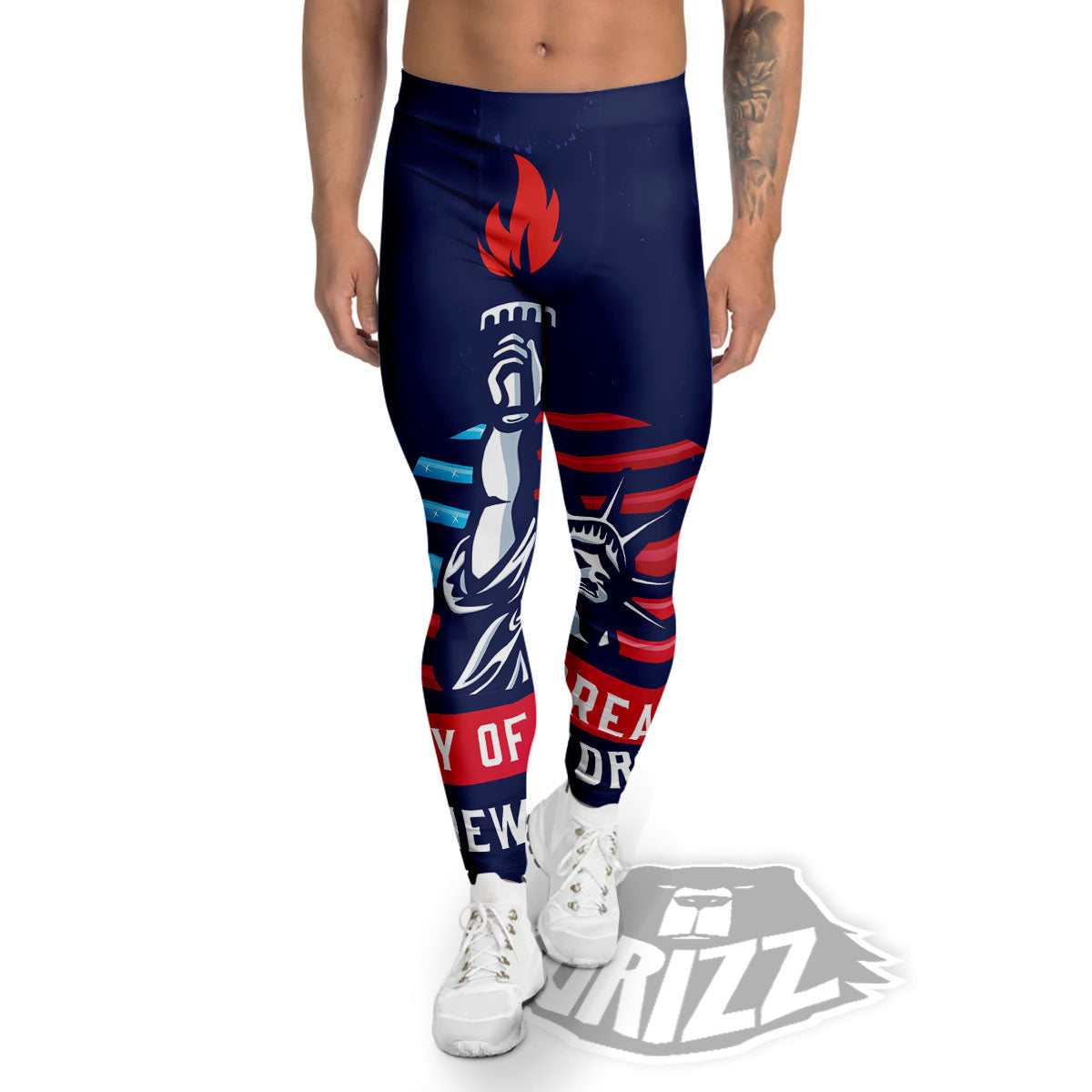 Dream Of Liberty American Print Men's Leggings-grizzshop