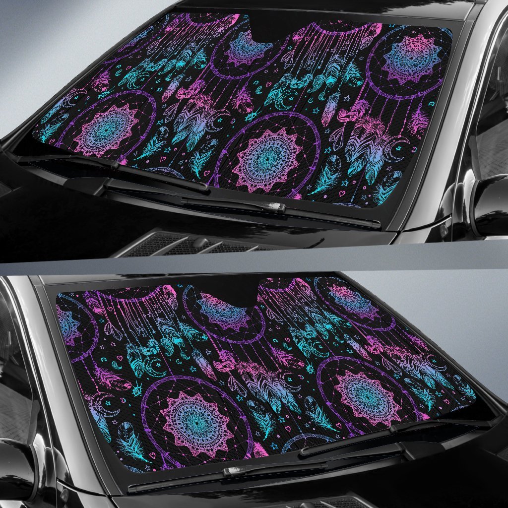 Dream catcher boho mandala Car Sun Shade-grizzshop