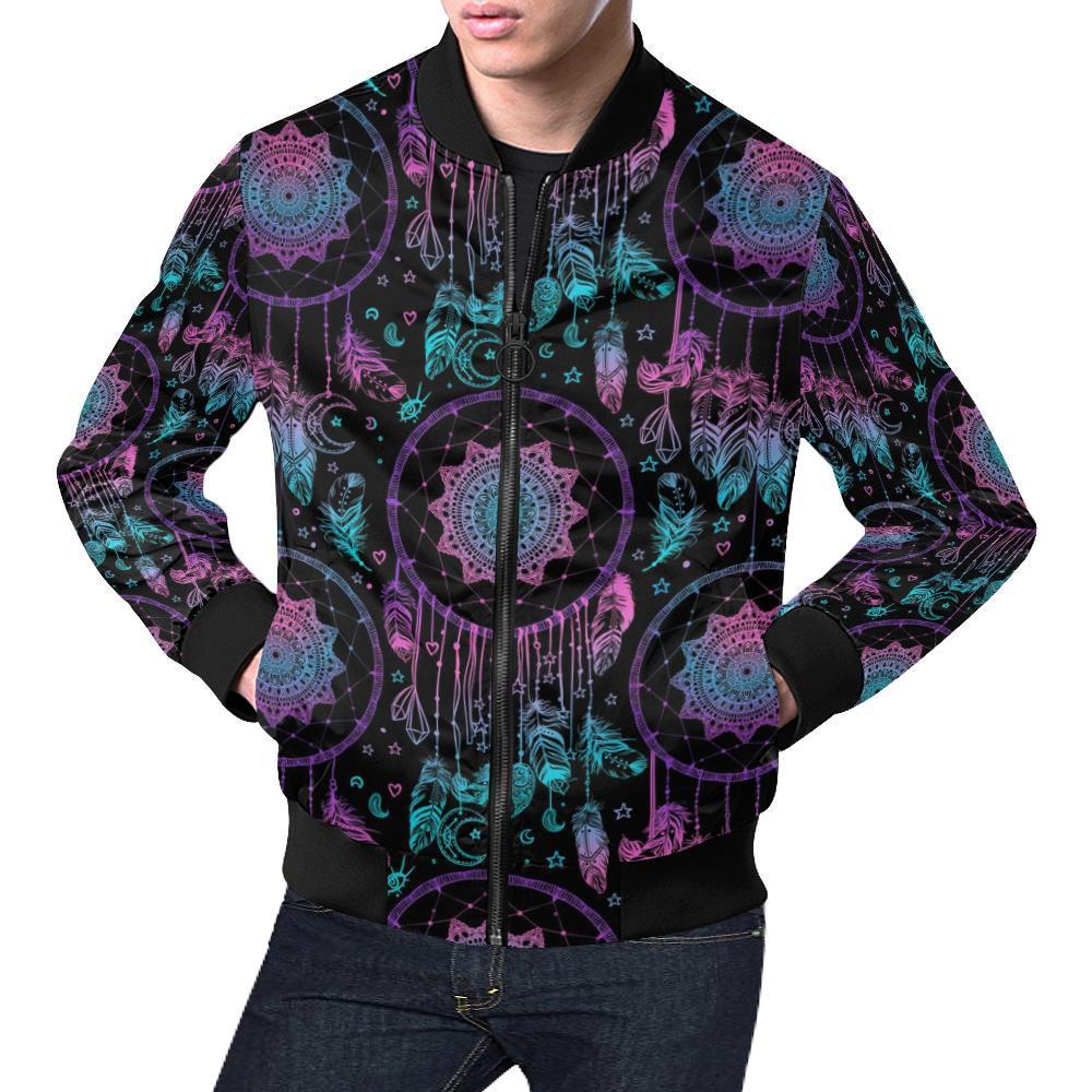 Dream catcher boho mandala Pattern Print Men's Bomber Jacket-grizzshop