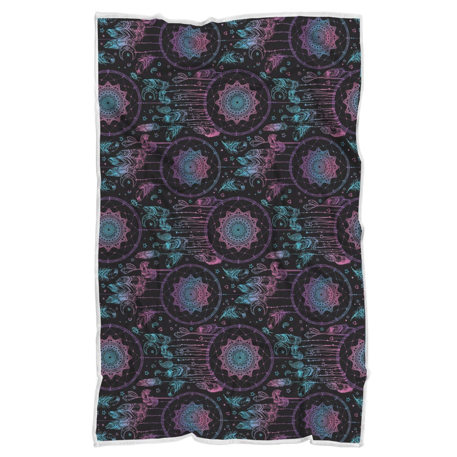 Dream catcher boho mandala Pattern Print Throw Blanket-grizzshop