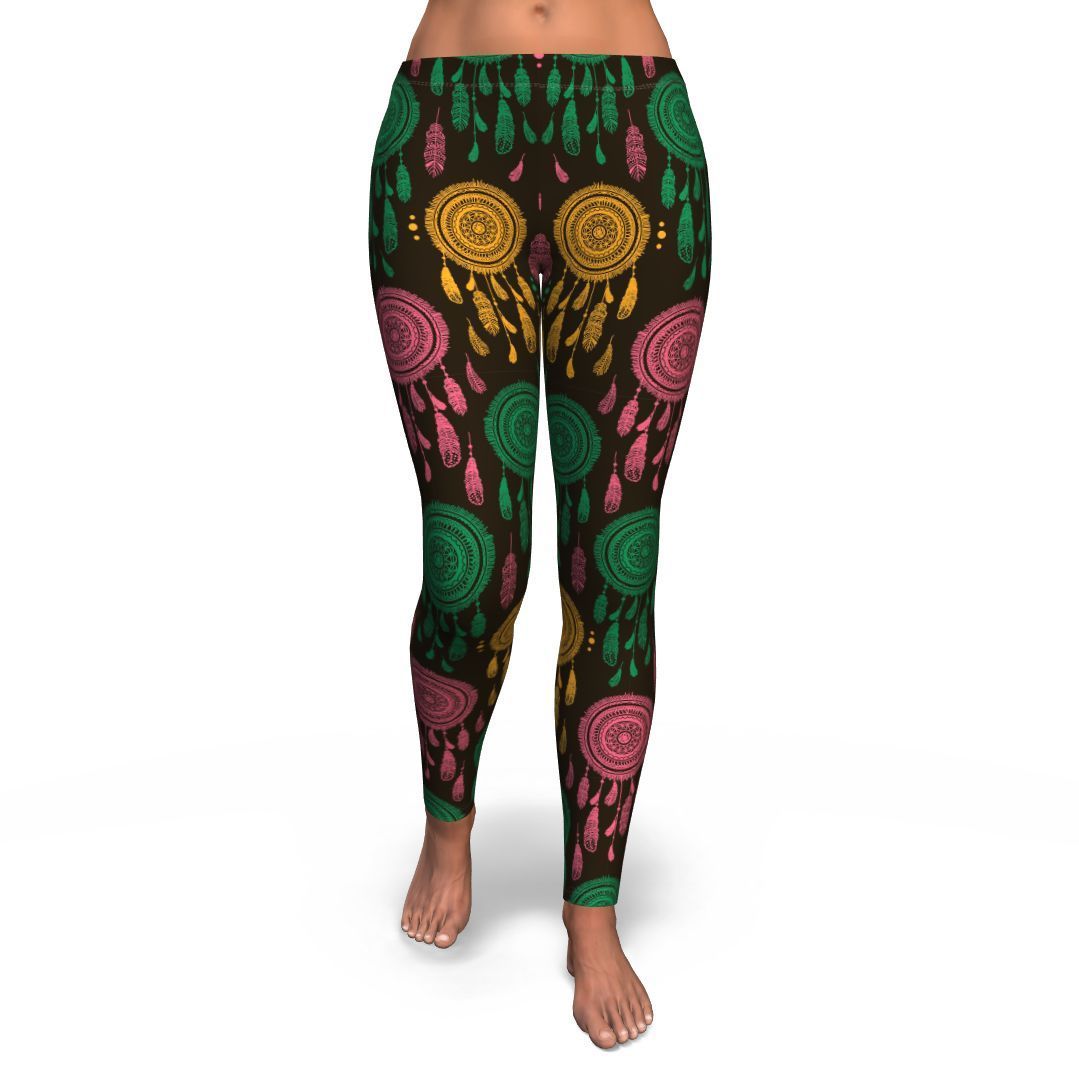 Dream Catcher Colorful Feather Pattern Print Pattern Women Leggings-grizzshop