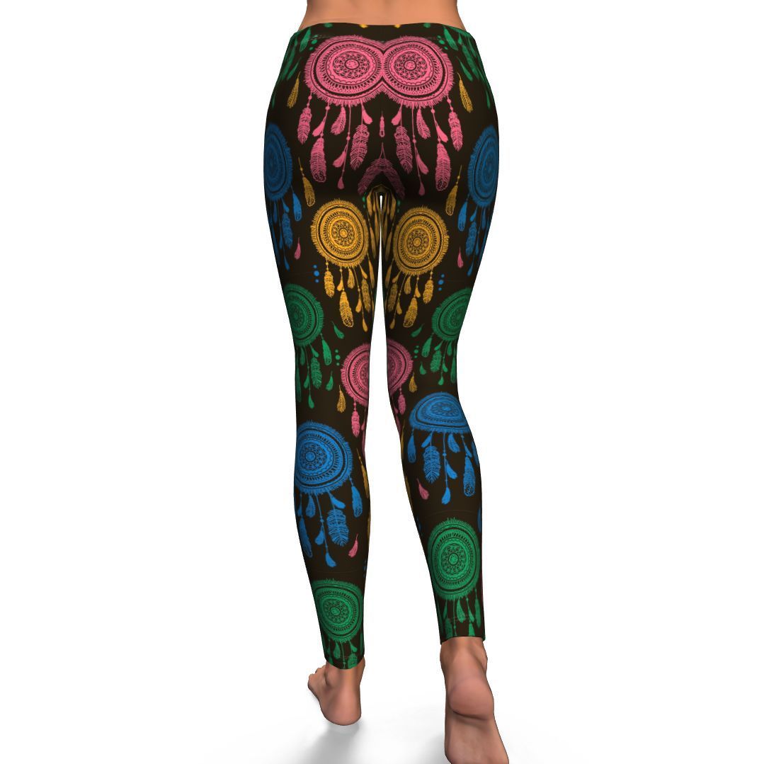 Dream Catcher Colorful Feather Pattern Print Pattern Women Leggings-grizzshop