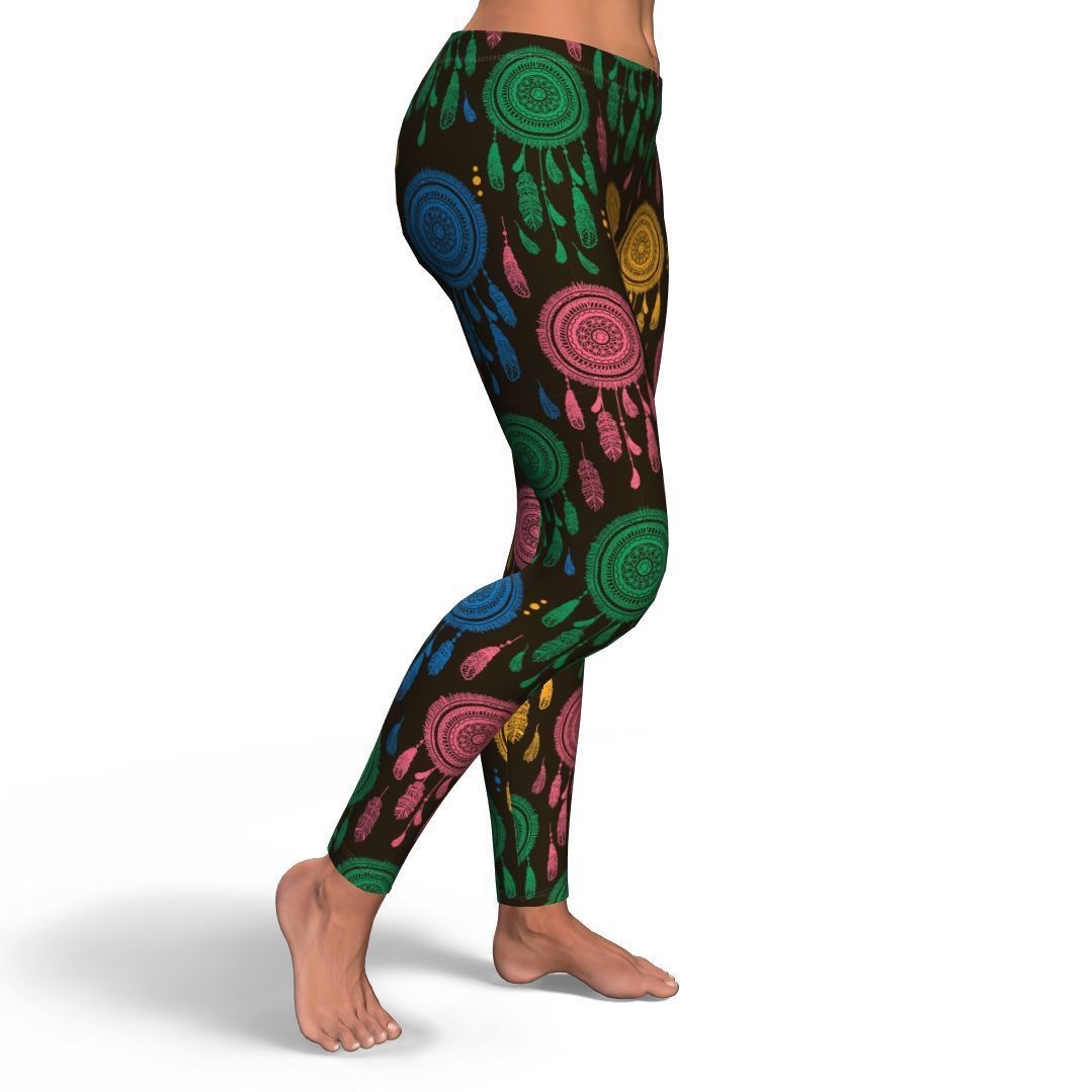 Dream Catcher Colorful Feather Pattern Print Pattern Women Leggings-grizzshop