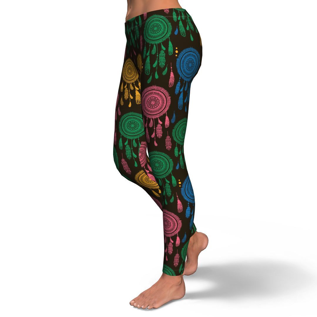 Dream Catcher Colorful Feather Pattern Print Pattern Women Leggings-grizzshop