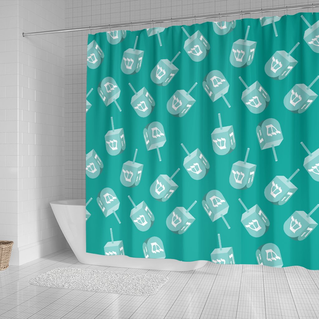 Dreidel Pattern Print Bathroom Shower Curtain-grizzshop