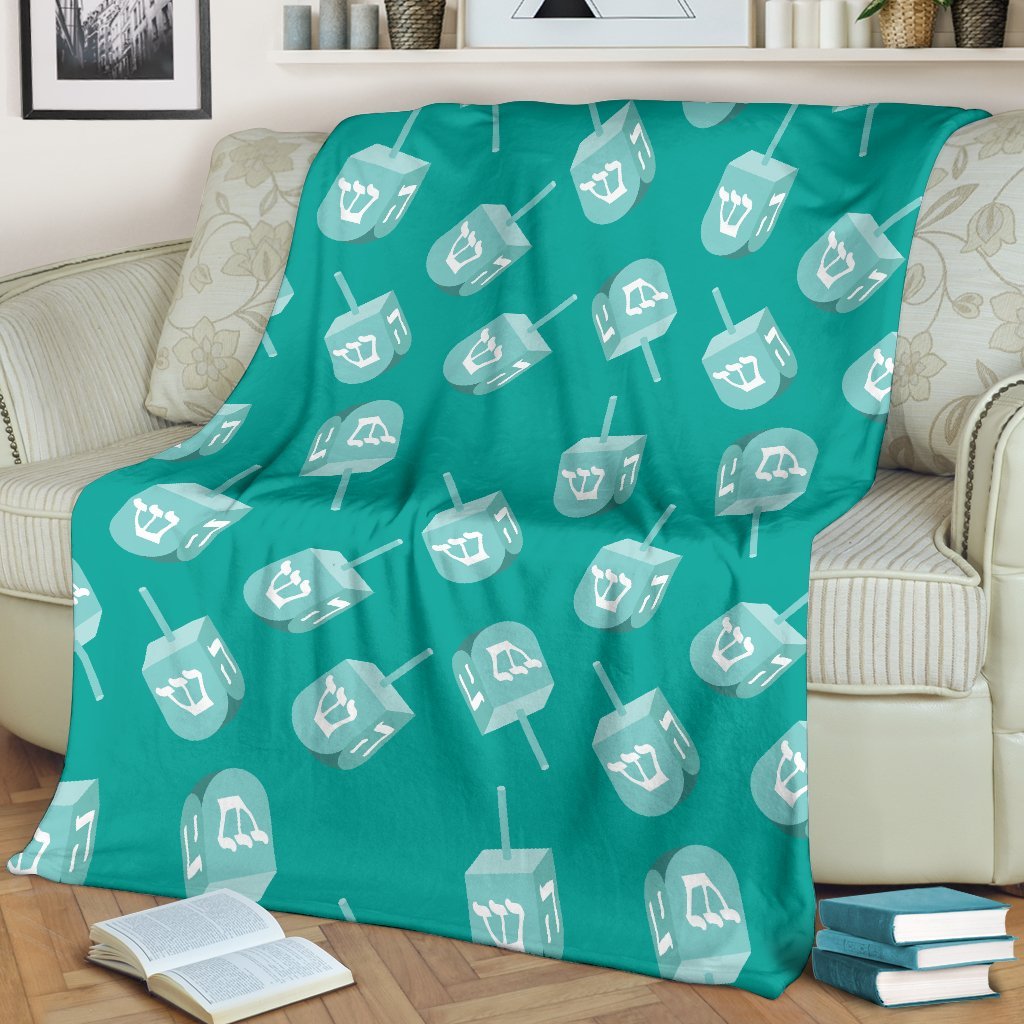 Dreidel Pattern Print Blanket-grizzshop