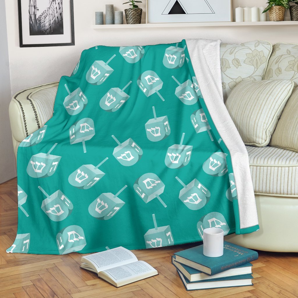 Dreidel Pattern Print Blanket-grizzshop