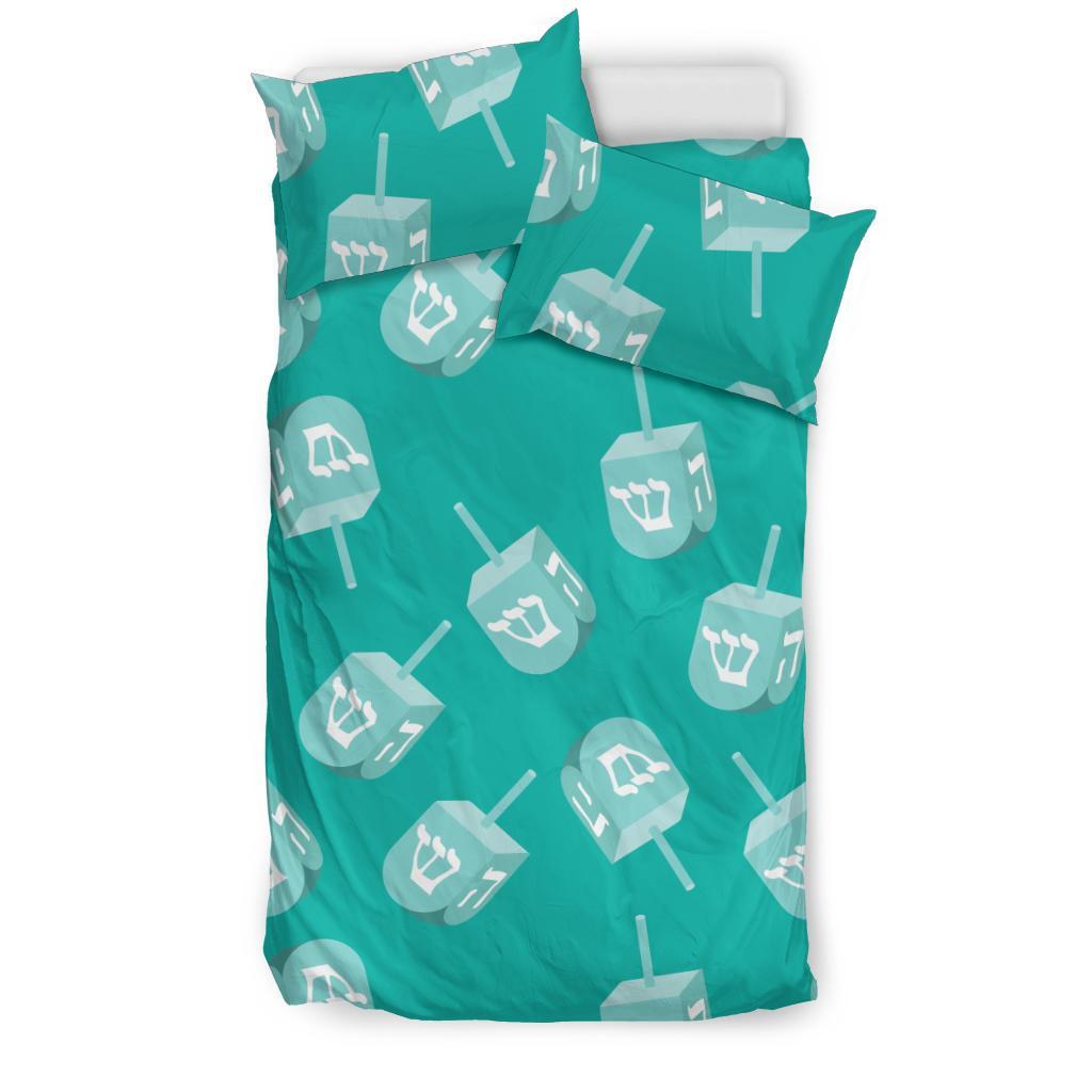 Dreidel Pattern Print Duvet Cover Bedding Set-grizzshop