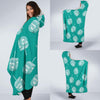 Dreidel Pattern Print Hooded Blanket-grizzshop