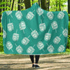 Dreidel Pattern Print Hooded Blanket-grizzshop