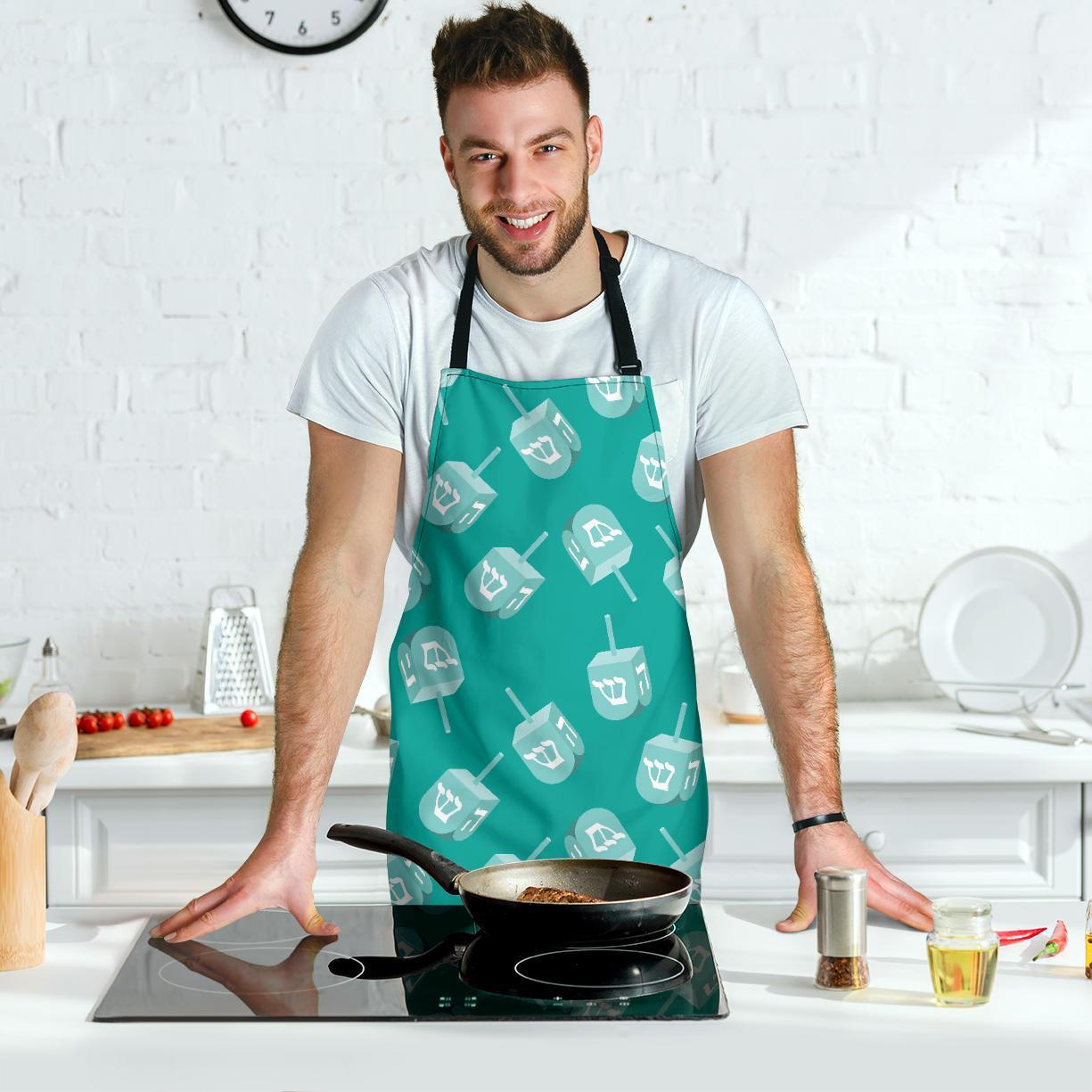 Dreidel Pattern Print Men's Apron-grizzshop