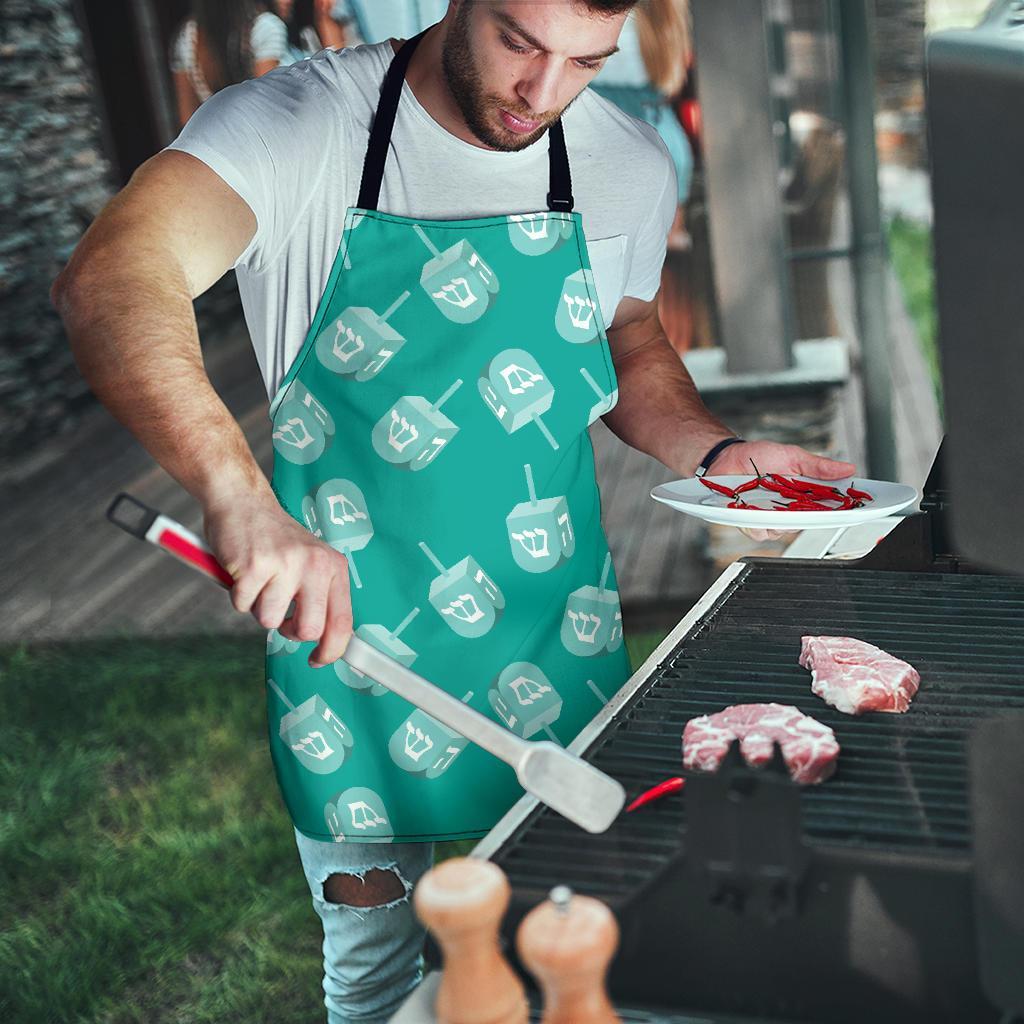 Dreidel Pattern Print Men's Apron-grizzshop