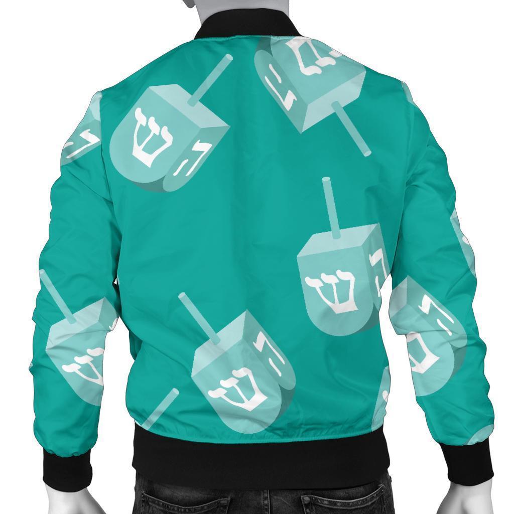 Dreidel Pattern Print Men's Bomber Jacket-grizzshop