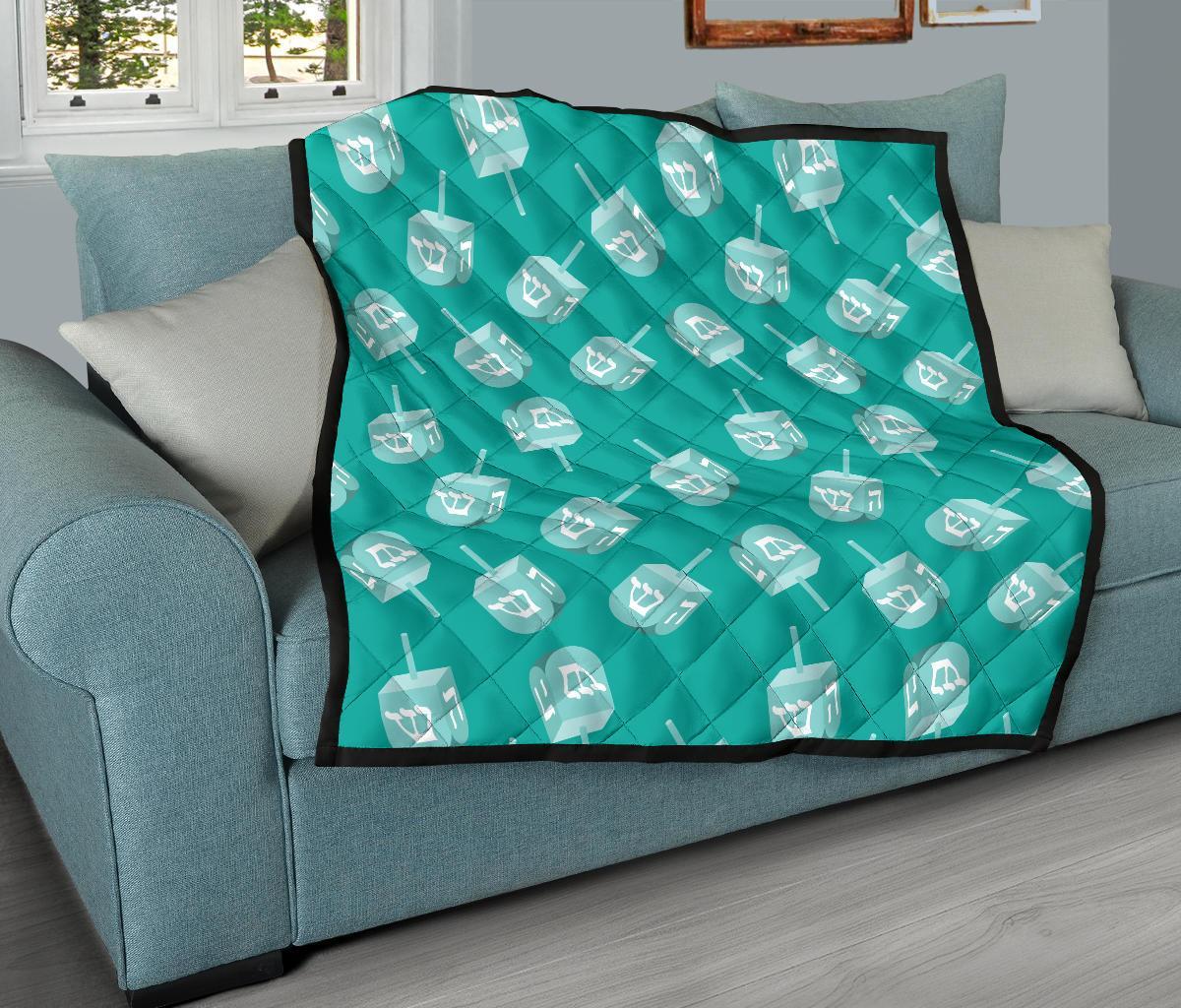 Dreidel Pattern Print Quilt-grizzshop