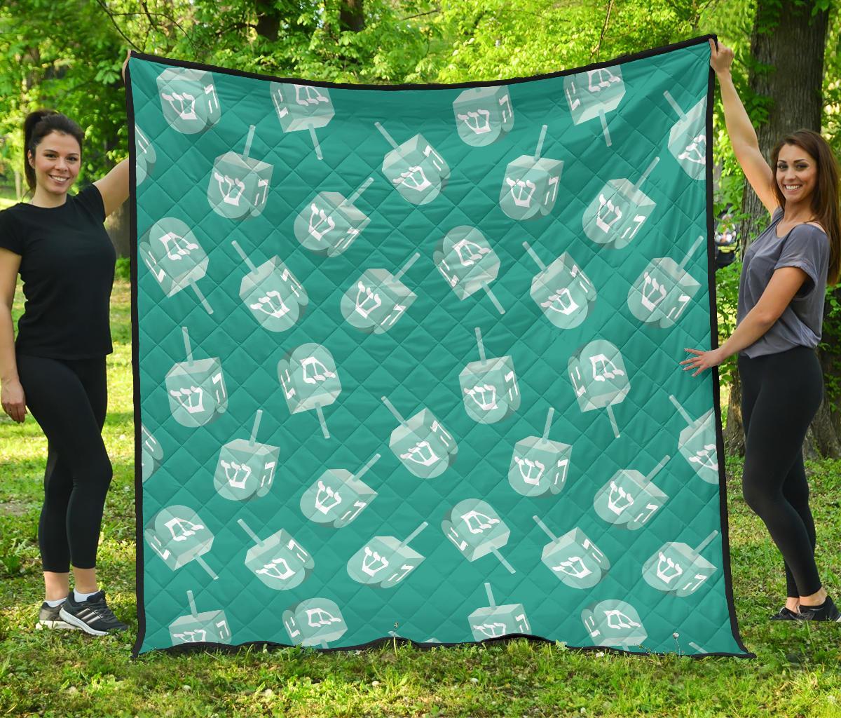 Dreidel Pattern Print Quilt-grizzshop