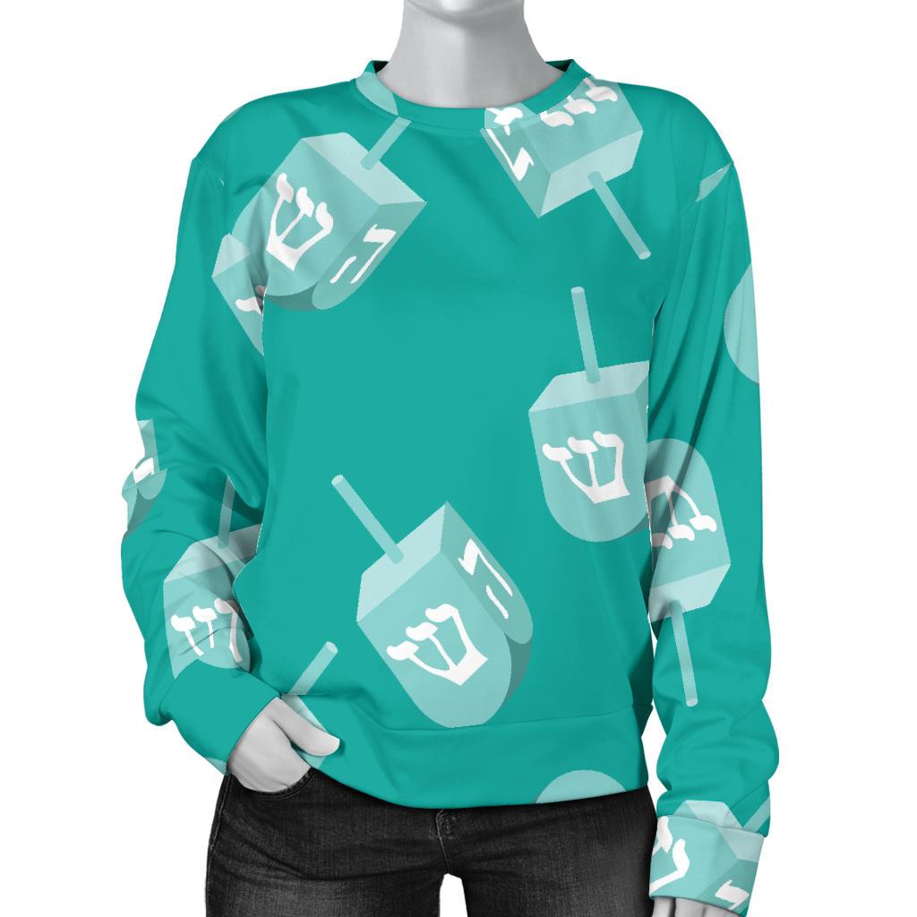 Dreidel Pattern Print Women's Sweatshirt-grizzshop