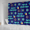 Dreidel Print Pattern Bathroom Shower Curtain-grizzshop