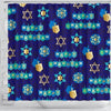 Dreidel Print Pattern Bathroom Shower Curtain-grizzshop