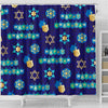 Dreidel Print Pattern Bathroom Shower Curtain-grizzshop