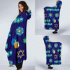 Dreidel Print Pattern Hooded Blanket-grizzshop