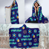 Dreidel Print Pattern Hooded Blanket-grizzshop