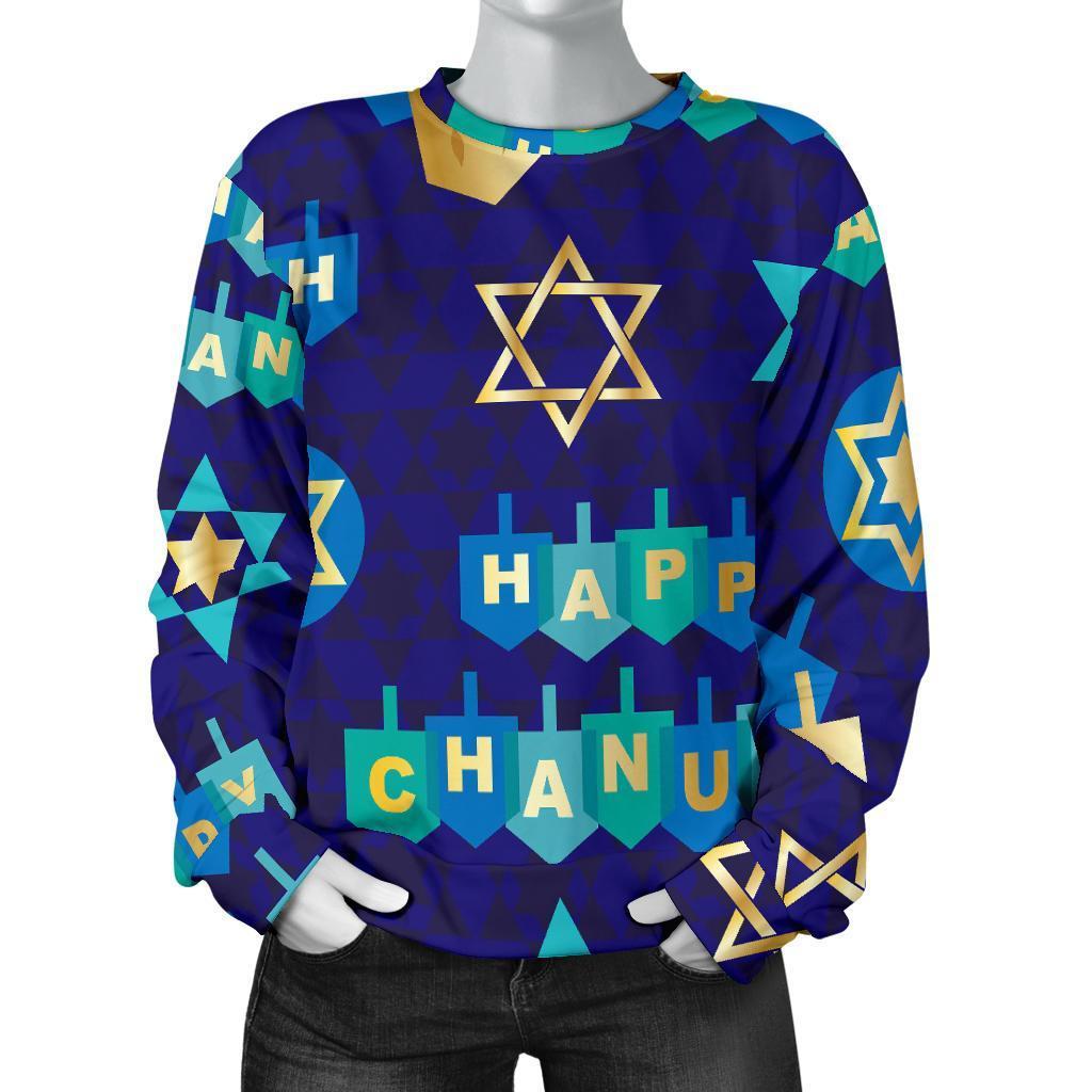 Dreidel Print Pattern Women's Sweatshirt-grizzshop