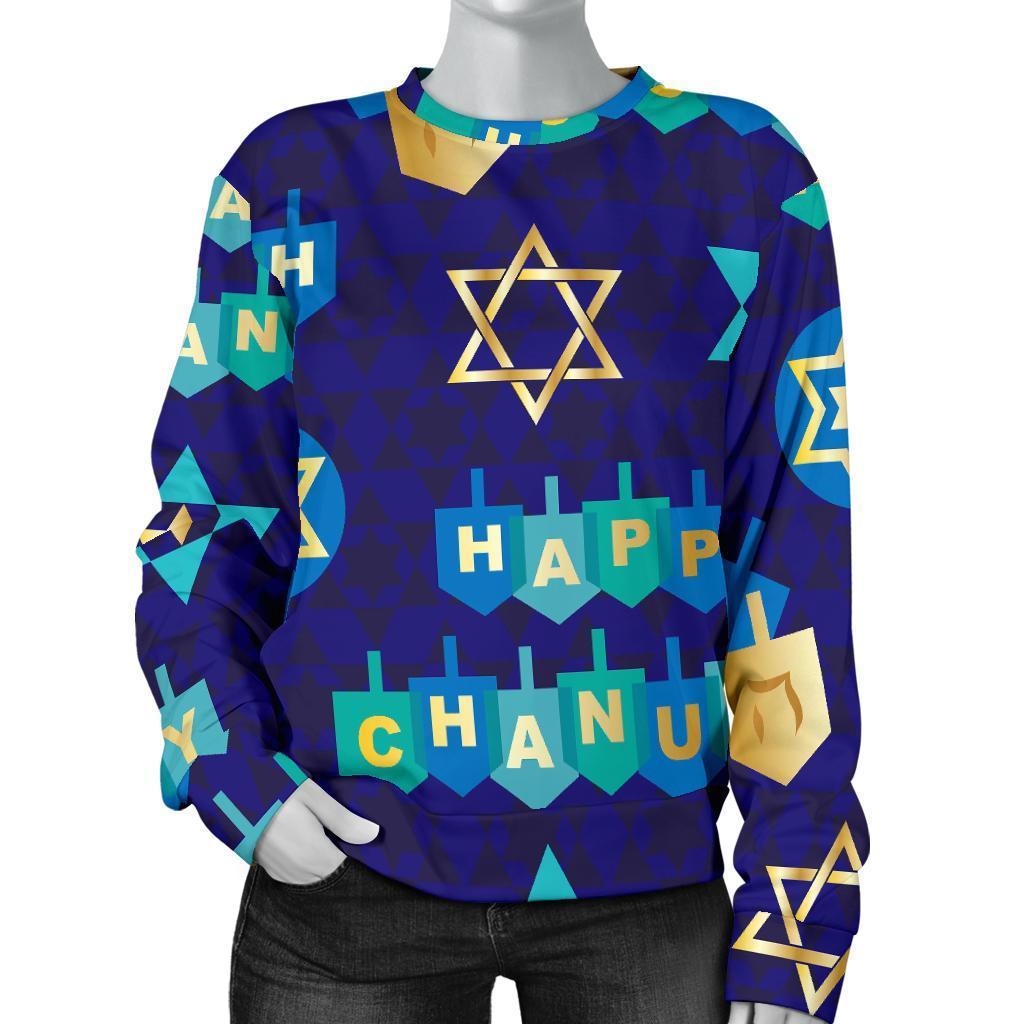 Dreidel Print Pattern Women's Sweatshirt-grizzshop