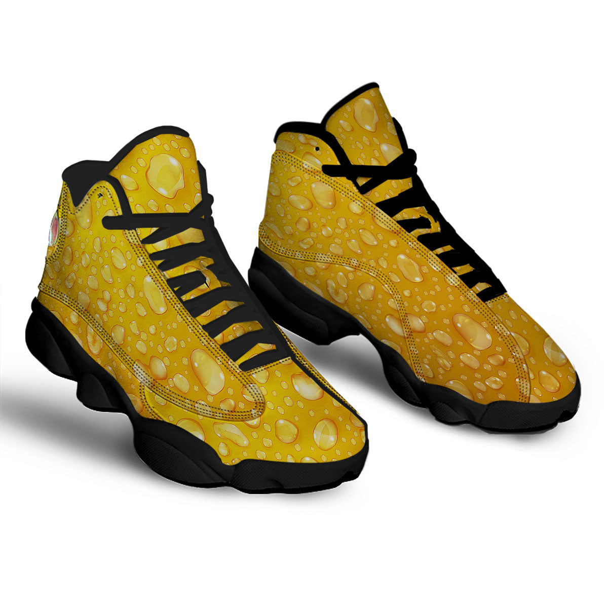 Drops Water On Beer Glass Print Black Basketball Shoes-grizzshop